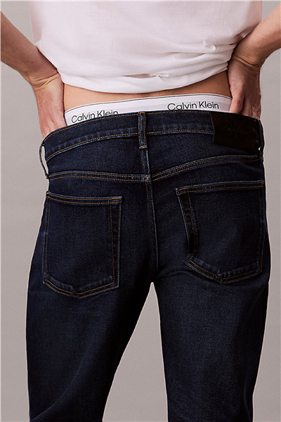 Calvin Klein Slim Straight Dark Casper Jean Erkek Jean Pantolon Mavi