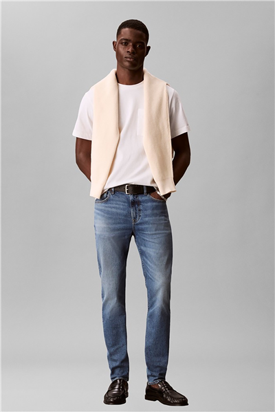 Calvin Klein Slim Taper Blue Tide Jean Erkek Jean Pantolon Mavi