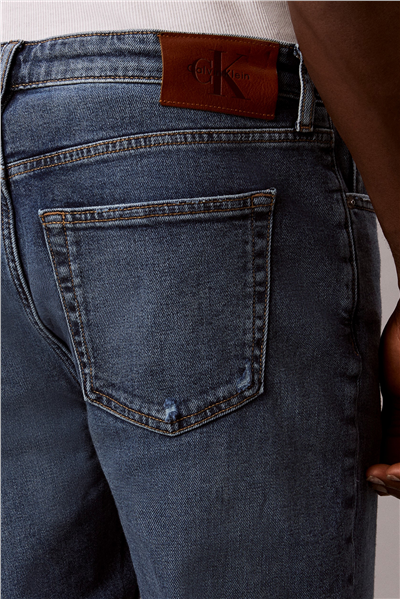 Calvin Klein Slim Taper Faded Ck Blue Lt Wt J Erkek Jean Pantolon
