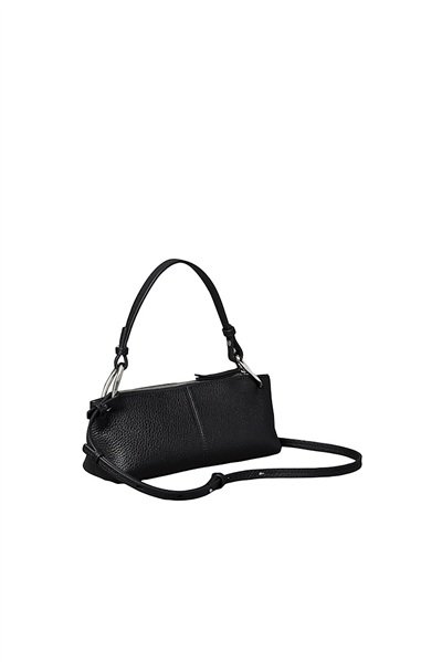 Calvin Klein Slouchy Leather Small Conv Bag Kadın Mini Omuz Çantası Siyah