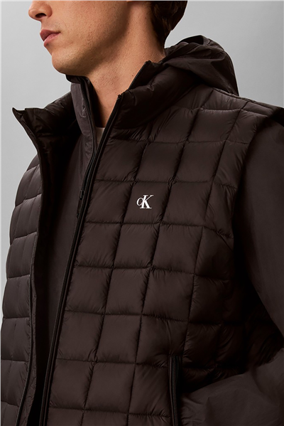 Calvin Klein Slvss Ultraltwt Nylon Quilted Pu Erkek Mont Siyah
