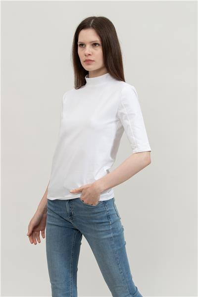 Calvin Klein Smooth Cotton Stretch Mock Top Kadın Kapüşonlu Sweatshirt