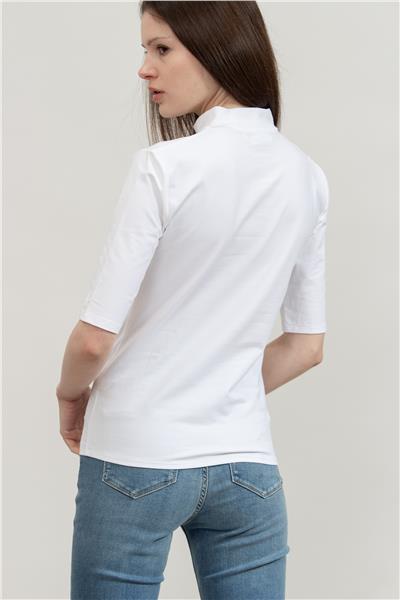 Calvin Klein Smooth Cotton Stretch Mock Top Kadın Kapüşonlu Sweatshirt