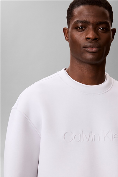 Calvin Klein Spacer Crewneck Erkek Bisiklet Yaka Sweatshirt Gri