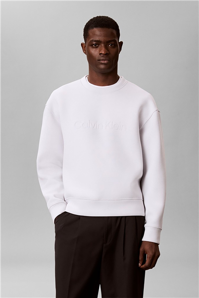 Calvin Klein Spacer Crewneck Erkek Bisiklet Yaka Sweatshirt Gri