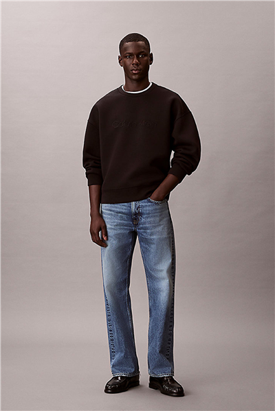 Calvin Klein Spacer Crewneck Erkek Bisiklet Yaka Sweatshirt Siyah