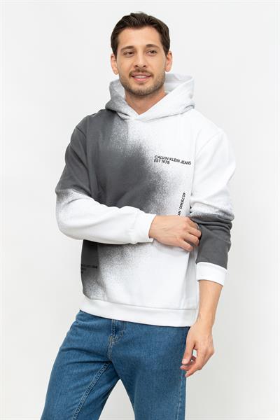 Calvin Klein Spray Aop Erkek Kapüşonlu Sweatshirt