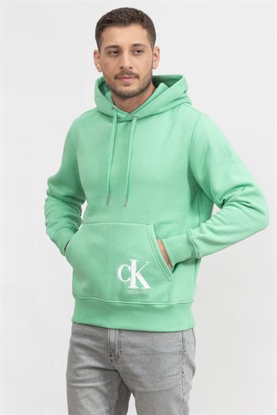 Calvin Klein Spray Hoodie Erkek Kapüşonlu Sweatshirt Yeşil