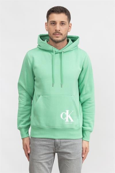 Calvin Klein Spray Hoodie Erkek Kapüşonlu Sweatshirt Yeşil