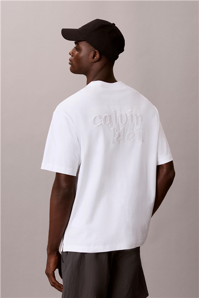 Calvin Klein Ss 16S Aug Calvin Kln Trvl Graph Erkek Bisiklet Yaka T-Shirt Beyaz