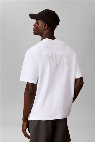 Calvin Klein Ss 16S Aug Calvin Kln Trvl Graph Erkek Bisiklet Yaka T-Shirt Beyaz