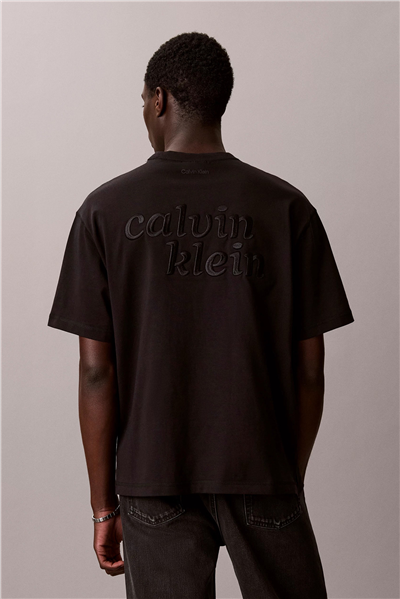 Calvin Klein Ss 16S Aug Calvin Kln Trvl Graph Erkek Bisiklet Yaka T-Shirt Siyah
