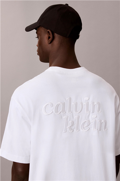 Calvin Klein Ss 16S Aug Calvin Kln Trvl Graph Erkek Bisiklet Yaka T-Shirt Beyaz