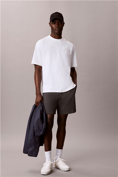 Calvin Klein Ss 16S Aug Calvin Kln Trvl Graph Erkek Bisiklet Yaka T-Shirt Beyaz