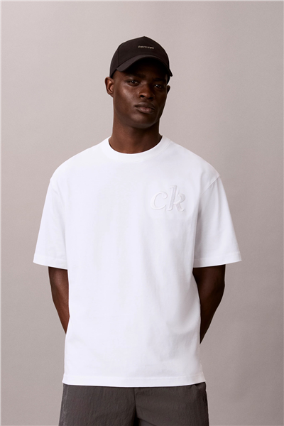 Calvin Klein Ss 16S Aug Calvin Kln Trvl Graph Erkek Bisiklet Yaka T-Shirt Beyaz