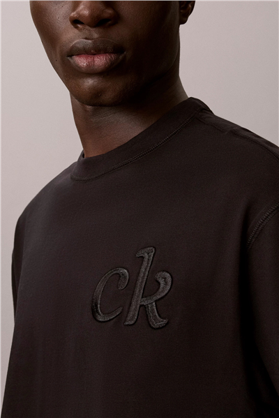 Calvin Klein Ss 16S Aug Calvin Kln Trvl Graph Erkek Bisiklet Yaka T-Shirt Siyah
