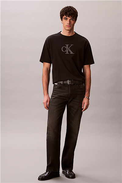 Calvin Klein Ss 16S Elevated Mono Erkek Bisiklet Yaka T-Shirt