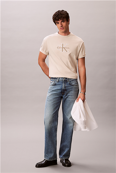 Calvin Klein Ss 16S Elevated Mono Erkek Bisiklet Yaka T-Shirt