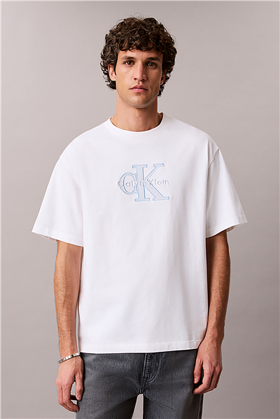 Calvin Klein Ss 16S Elevated Mono Erkek Bisiklet Yaka T-Shirt