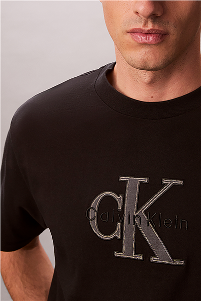 Calvin Klein Ss 16S Elevated Mono Erkek Bisiklet Yaka T-Shirt