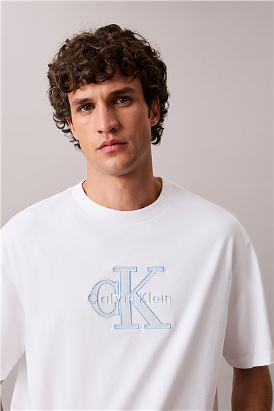 Calvin Klein Ss 16S Elevated Mono Erkek Bisiklet Yaka T-Shirt