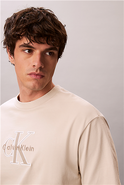Calvin Klein Ss 16S Elevated Mono Erkek Bisiklet Yaka T-Shirt