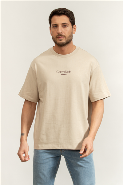 Calvin Klein SS 16S Rlxd Fit CKJ Graphic Tee Erkek Bisiklet Yaka T-Shirt