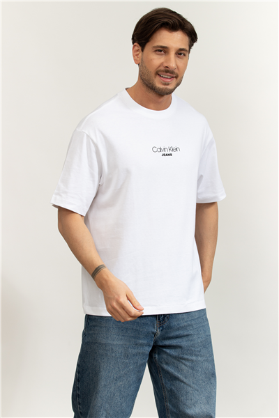 Calvin Klein SS 16S Rlxd Fit CKJ Graphic Tee Erkek Bisiklet Yaka T-Shirt
