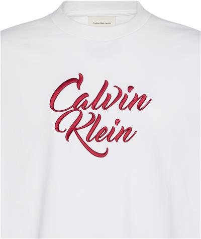 Calvin Klein Ss 16S Sn Cursive Graphic Erkek Bisiklet Yaka T-Shirt