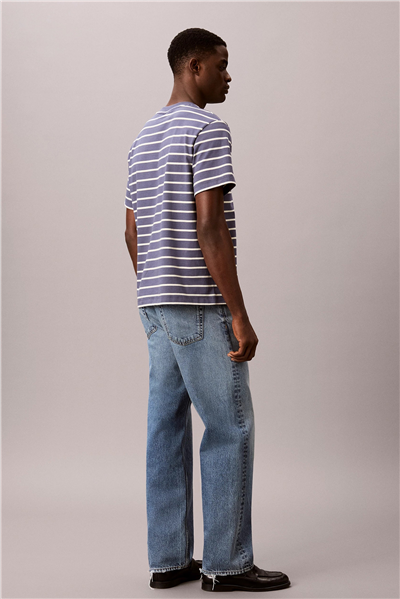 Calvin Klein Ss 16S Stripe Easy Logo Tee Erkek Bisiklet Yaka T-Shirt Kırmızı