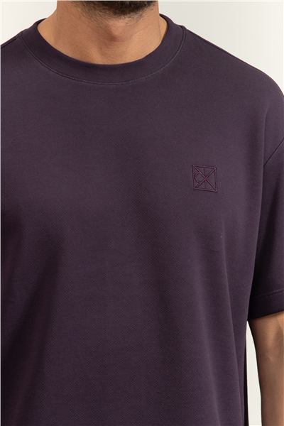 Calvin Klein SS 2 Tone Pique Bungee Tee Erkek Bisiklet Yaka T-Shirt