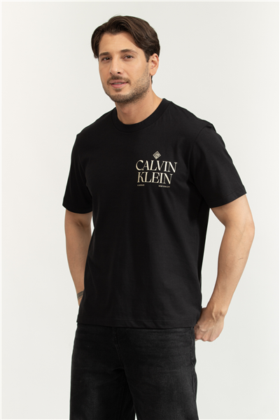 Calvin Klein SS 20S Calvin Roses Graphic Tee Erkek Bisiklet Yaka T-Shirt
