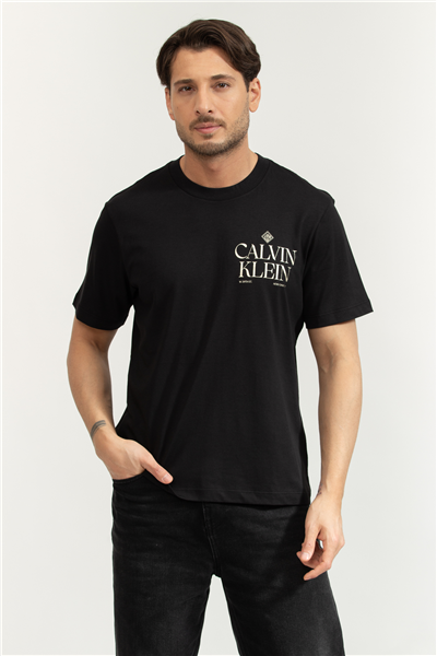 Calvin Klein SS 20S Calvin Roses Graphic Tee Erkek Bisiklet Yaka T-Shirt