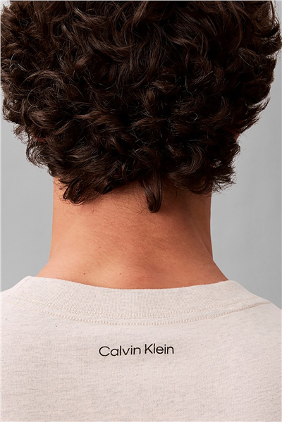Calvin Klein Ss 20S Calvinklein Trvl Font Gra Erkek Bisiklet Yaka T-Shirt Gri