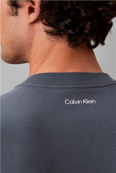 Calvin Klein Ss 20S Calvinklein Trvl Font Gra Erkek Bisiklet Yaka T-Shirt