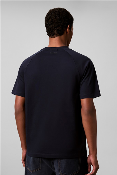Calvin Klein Ss 20S Easy Clsc Tape Tee Erkek Bisiklet Yaka T-Shirt Lacivert