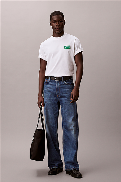 Calvin Klein Ss 20S Easy Collegia Erkek Bisiklet Yaka T-Shirt