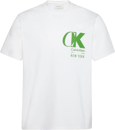 Calvin Klein Ss 20S Eu Ck Overlap Graphic Tee Erkek Bisiklet Yaka T-Shirt