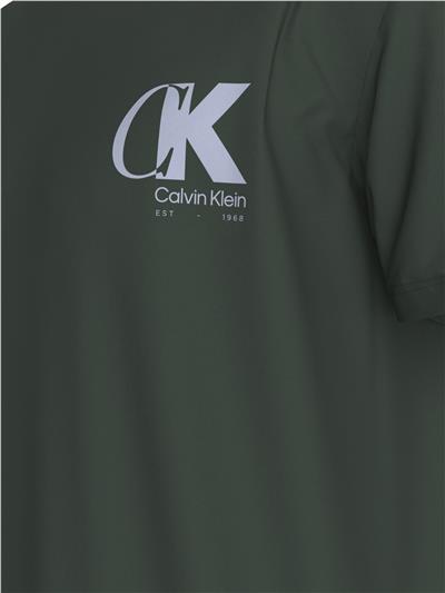 Calvin Klein Ss 20S Eu Ck Overlap Graphic Tee Erkek Bisiklet Yaka T-Shirt