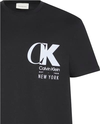 Calvin Klein Ss 20S Eu Ck Overlap Graphic Tee Erkek Bisiklet Yaka T-Shirt