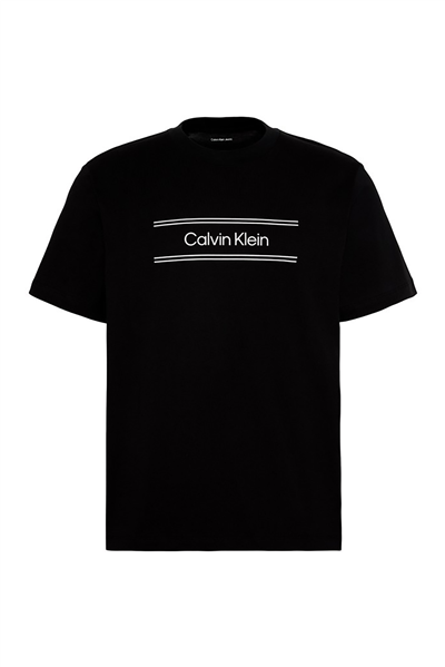Calvin Klein Ss 20S Eu Spw Stndrd Graphic Tee Erkek Bisiklet Yaka T-Shirt Siyah