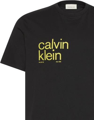 Calvin Klein Ss 20S io Circ Grap Erkek Bisiklet Yaka T-Shirt