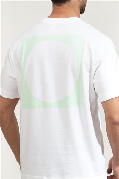 Calvin Klein Ss 20S io Circ Grap Erkek Bisiklet Yaka T-Shirt Beyaz