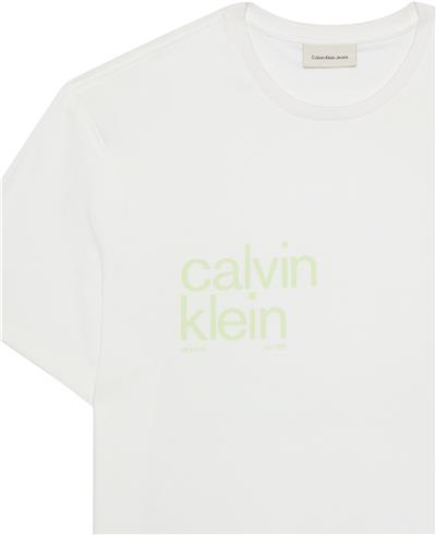 Calvin Klein Ss 20S io Circ Grap Erkek Bisiklet Yaka T-Shirt