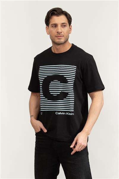Calvin Klein Ss 20S io Ck Speakers Graphic Erkek Bisiklet Yaka T-Shirt