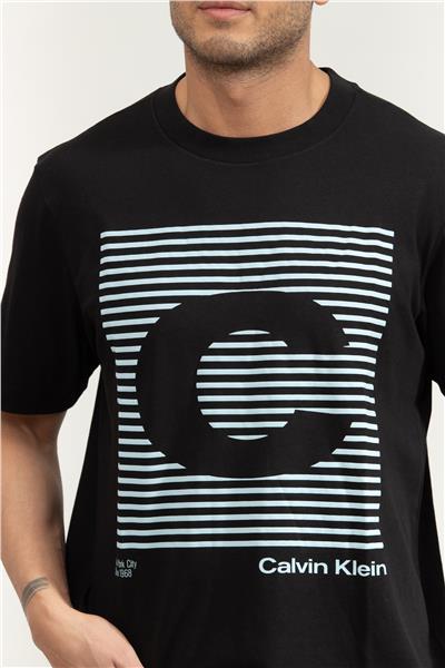 Calvin Klein Ss 20S io Ck Speakers Graphic Erkek Bisiklet Yaka T-Shirt