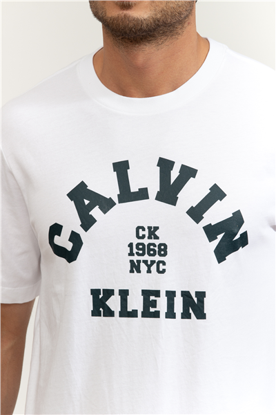 Calvin Klein SS 20S LN Calvin College Graphic Erkek Bisiklet Yaka T-Shirt