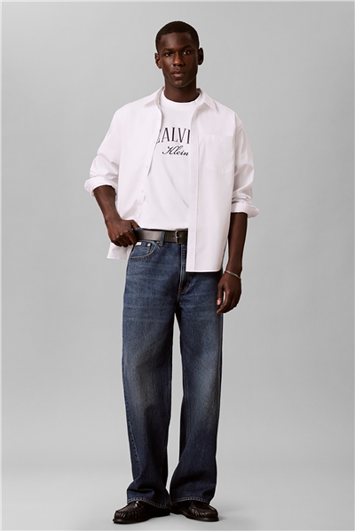 Calvin Klein Ss 20S Rlx Seasonal Graphic Tee Erkek Bisiklet Yaka T-Shirt Beyaz