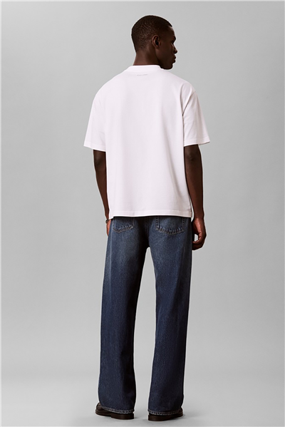 Calvin Klein Ss 20S Rlx Seasonal Graphic Tee Erkek Bisiklet Yaka T-Shirt Beyaz