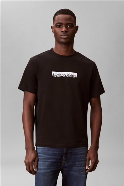 Calvin Klein Ss 20S Tonal Metalli Erkek Bisiklet Yaka T-Shirt